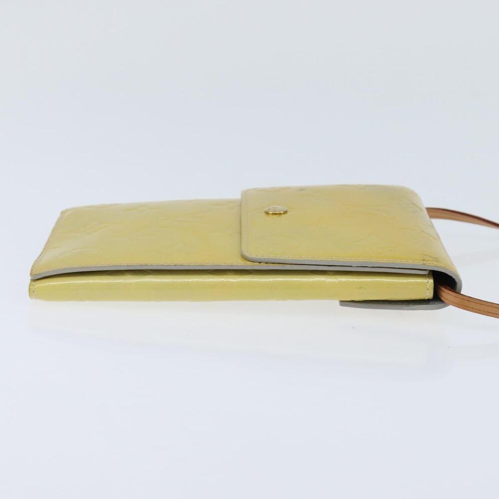 LOUIS VUITTON Monogram Vernis Walker Wallet Lime Yellow M91074 LV Auth hk3224 - Picture 4 of 16